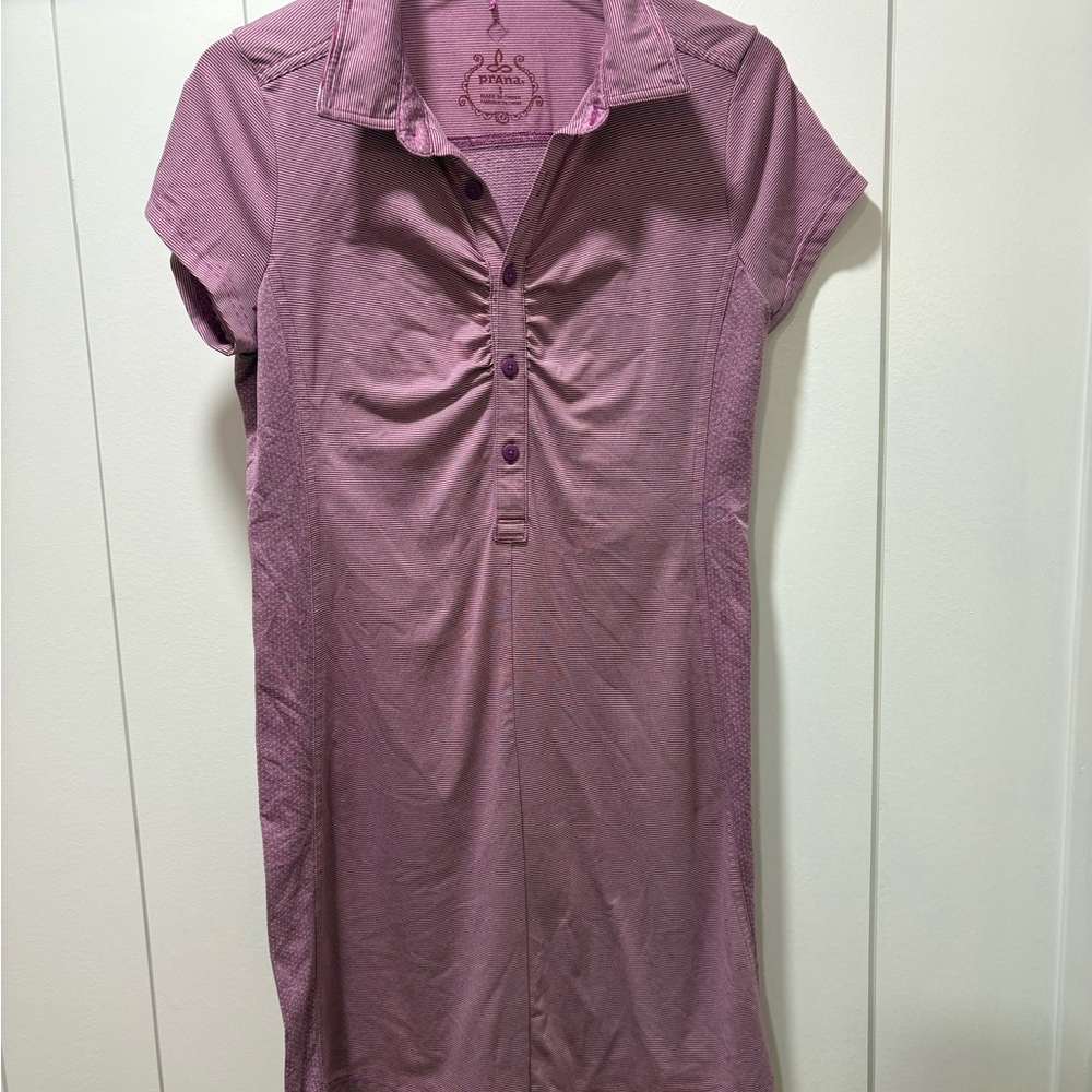 PrAna Dress Women's Size Small Polo Dress, Kinley Vivid Viola, Purple/Pink